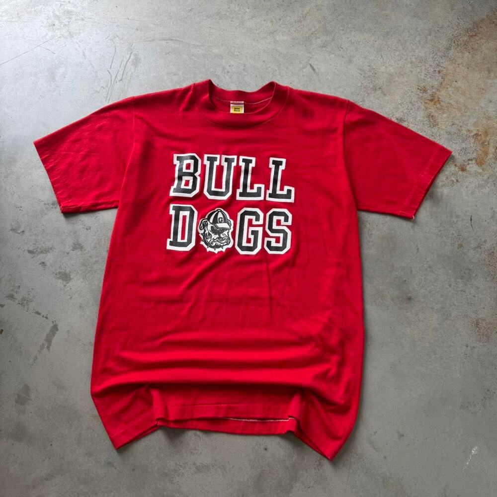 Vintage 80’s University of Georgia UGA Bulldogs Velva Sheen College Logo T-shirt
